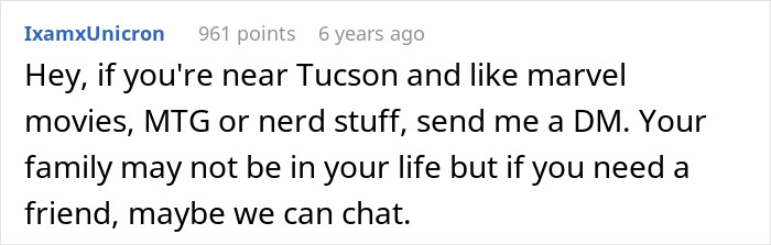 Commenter offering support to a guy furious after family refuses to include him in girl days, highlighting immaturity and growth. Commenter offering support to a guy furious after family refuses to include him in girl days, highlighting immaturity and growth.