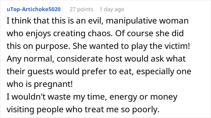 Comment discussing a pregnant woman declining expired food from 1999 found in her pantry.