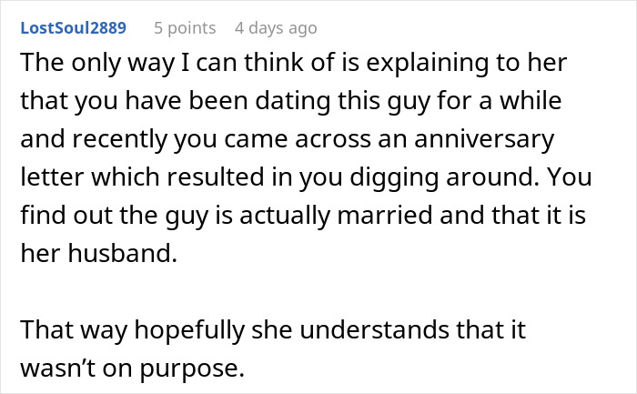 Screenshot of an online comment discussing a woman discovering she was the mistress in a 4-year relationship.