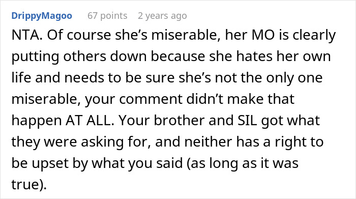 Online comment defending SIL’s hubby amid insults, highlighting partner’s indiscretions and resulting tension.