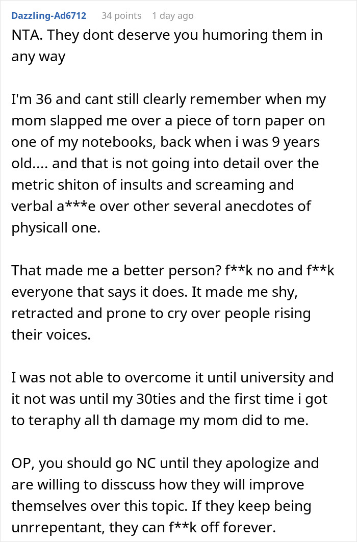Grandparents discipline 3-year-old with spanking, leading parents to ban them from seeing their child again.