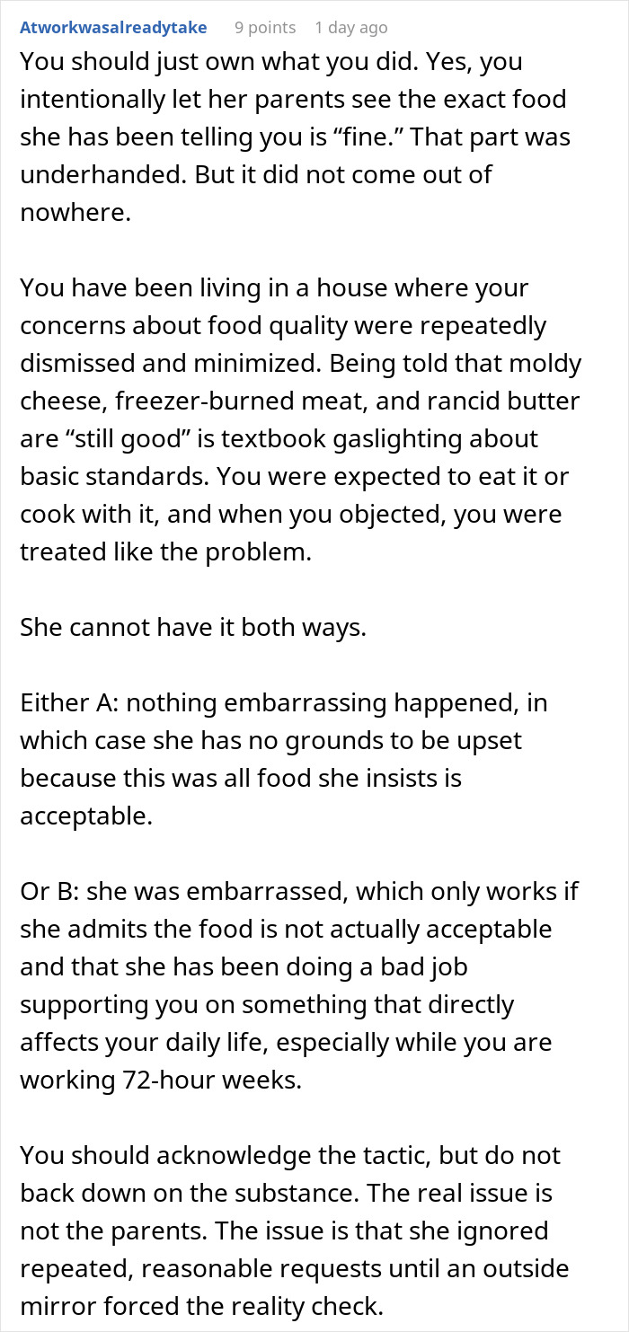 Comment discussing a wife furious after husband embarrasses her in front of her parents to teach her a lesson. Comment discussing a wife furious after husband embarrasses her in front of her parents to teach her a lesson.