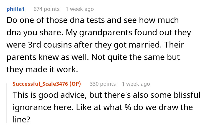 Online discussion about woman discovering engagement to her first cousin after shocking family Christmas revelation. Online discussion about woman discovering engagement to her first cousin after shocking family Christmas revelation.