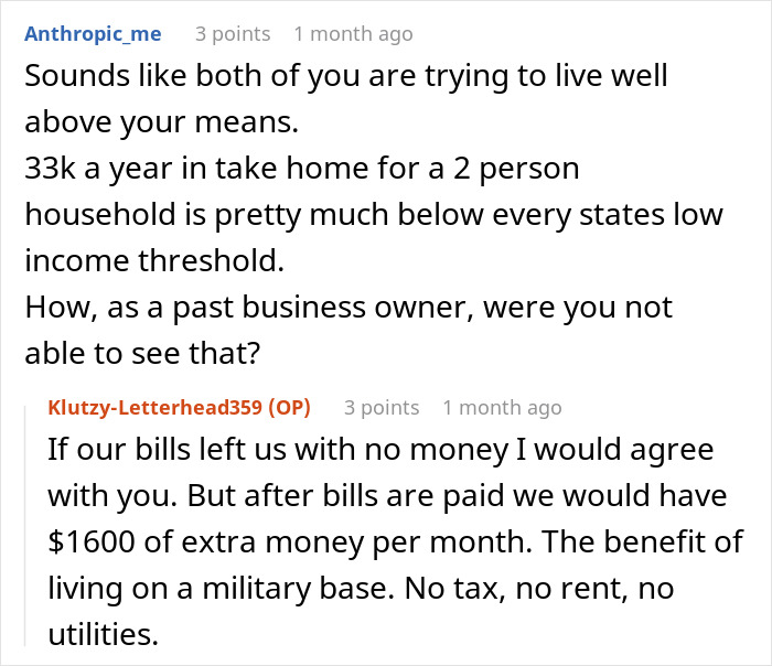 Discussion about financial problems between husband and stay-at-home mom leading to divorce decision.