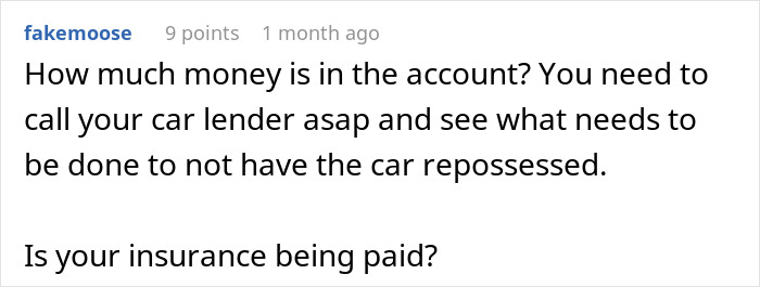Screenshot of online comment discussing financial problems and advice for a SAHM wife told to get a job.