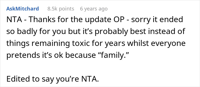 Screenshot of a user comment discussing a guy furious after family refuses to include him in girl days, highlighting immaturity. Screenshot of a user comment discussing a guy furious after family refuses to include him in girl days, highlighting immaturity.