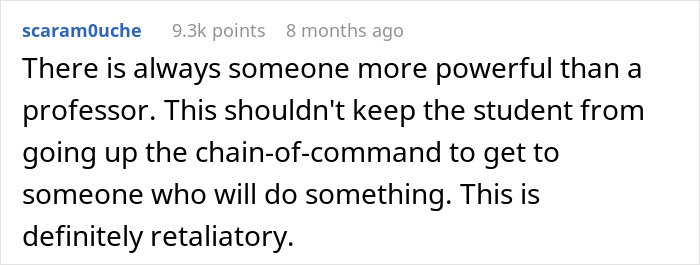 Comment on a forum discussing students pushing back after a professor enforces phone rule without prior warning.