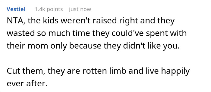 Screenshot of a forum comment discussing step kids and a mom’s loss of time and money due to family issues. Screenshot of a forum comment discussing step kids and a mom’s loss of time and money due to family issues.