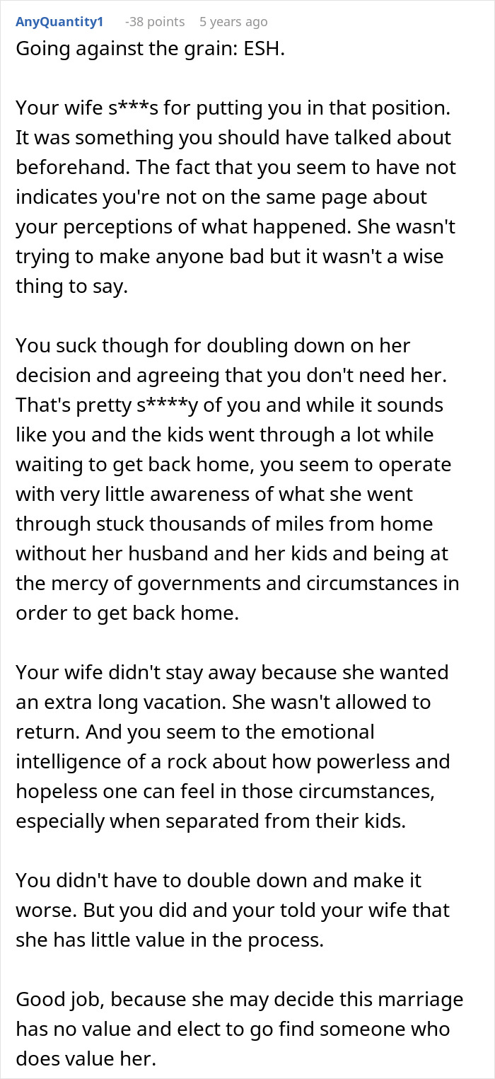 Reddit comment screenshot criticizing husband, guy embarrasses wife mention, long paragraph text on white background Reddit comment screenshot criticizing husband, guy embarrasses wife mention, long paragraph text on white background