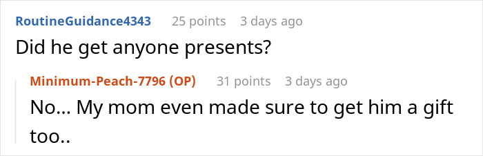 Reddit conversation showing a man failing to buy Christmas presents for his girlfriend and blaming the holiday timing. Reddit conversation showing a man failing to buy Christmas presents for his girlfriend and blaming the holiday timing.