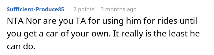 Text post on forum discussing relationship energy between woman and boyfriend, debating fairness of using rides.