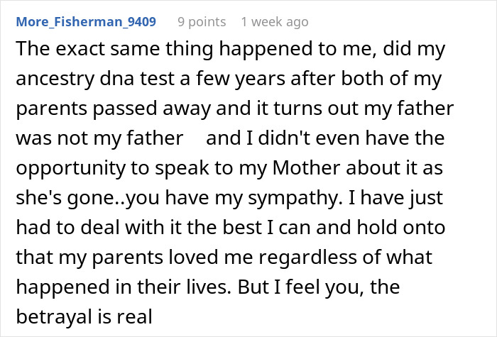 Comment about man discovering secret family after taking an ancestry DNA test following wife’s suggestion. Comment about man discovering secret family after taking an ancestry DNA test following wife’s suggestion.