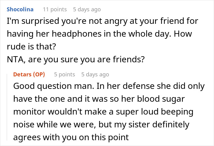 Text conversation about a woman upset with her friend for an unplanned walking trip despite her diabetes and blood sugar concerns.