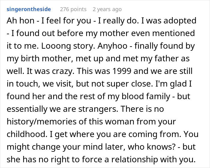 Alt text: Adoption story of bio mom reappearing after years, facing teen's rejection and hurt over relationship expectations