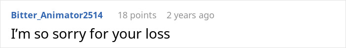 Screenshot of an online comment expressing sympathy in a discussion about a wife’s issues with husband and in-laws rudeness.