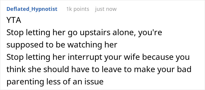 Comment criticizing dad’s parenting, saying he can’t manage toddler while mom tries to study, being outsmarted by a 2-year-old. Comment criticizing dad’s parenting, saying he can’t manage toddler while mom tries to study, being outsmarted by a 2-year-old.
