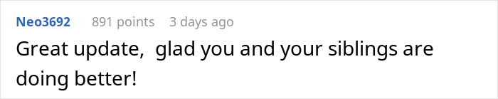 Screenshot of an online comment expressing relief and support after a 20-year-old feels burned out managing chores and school.