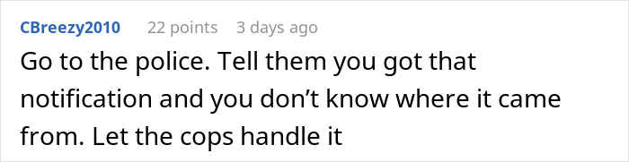 Comment advising to go to the police after a man upset his 27YO son won&rsquo;t let him track his car with an AirTag.