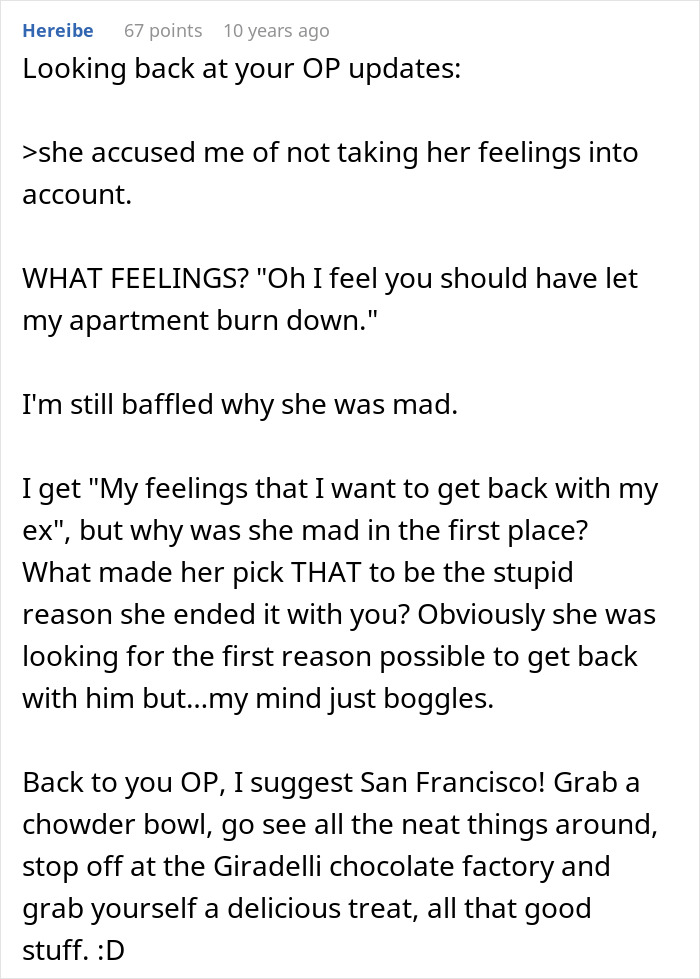 Commenter reflecting on guy&rsquo;s heroic actions leaving him single and realizing he wasn&rsquo;t the problem after all.