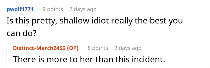 Screenshot of a Reddit conversation about a woman demanding her swimmer boyfriend resemble her friend’s partner. Screenshot of a Reddit conversation about a woman demanding her swimmer boyfriend resemble her friend’s partner.