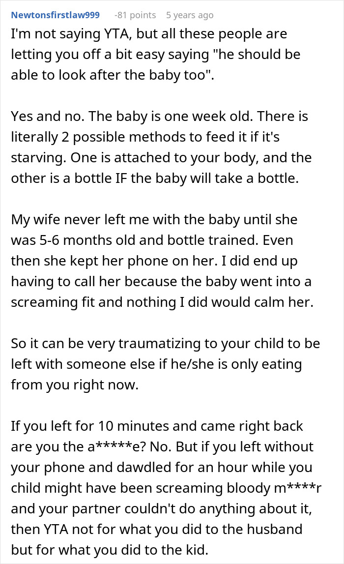 Woman Leaves Newborn With Husband After He Prioritizes His Mother