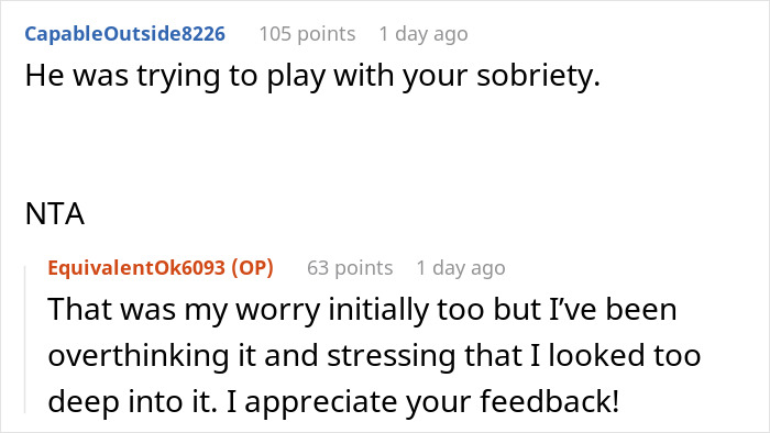 Comments discussing concerns about sobriety and feedback from a recovering alcoholic about a second date planned around bars. Comments discussing concerns about sobriety and feedback from a recovering alcoholic about a second date planned around bars.