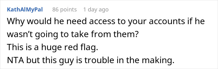 Man Decides Engagement Depends On GF Giving Him Full Access To Her Money, She Just Laughs At Him