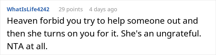 Screenshot of an online comment discussing a man turning coworkers against a woman who reported him to HR.