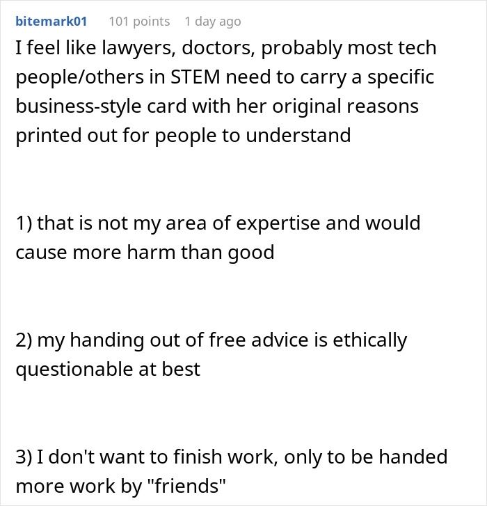 Woman refuses to risk new career by giving free advice to friends and discovers their true colors in a text post.