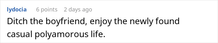 Comment on a forum post about a man&rsquo;s plan to open relationship to date younger coworker backfiring when she&rsquo;s not interested.