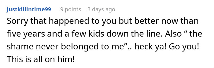 Reddit comment supporting woman after adult man breaks off engagement, saying better now than later Reddit comment supporting woman after adult man breaks off engagement, saying better now than later