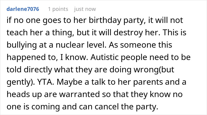 Reddit comment urging parent wonders about making daughter attend a birthday everyone is skipping Reddit comment urging parent wonders about making daughter attend a birthday everyone is skipping