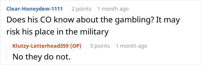 Screenshot of a Reddit conversation about a husband blaming his SAHM wife for financial problems and divorce.