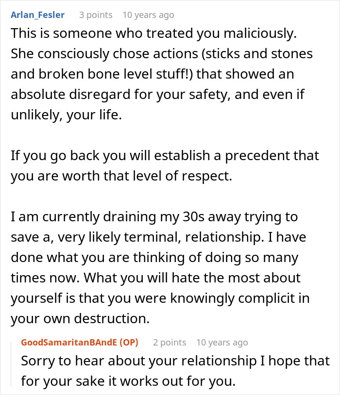 Forum comments discussing a guy&rsquo;s heroic actions leaving him single and realizing he wasn&rsquo;t the problem in the relationship.