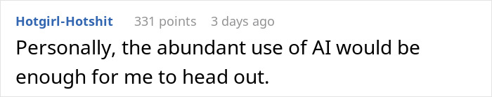 Online comment expressing concern over abundant AI use in personal relationships causing distress. Online comment expressing concern over abundant AI use in personal relationships causing distress.