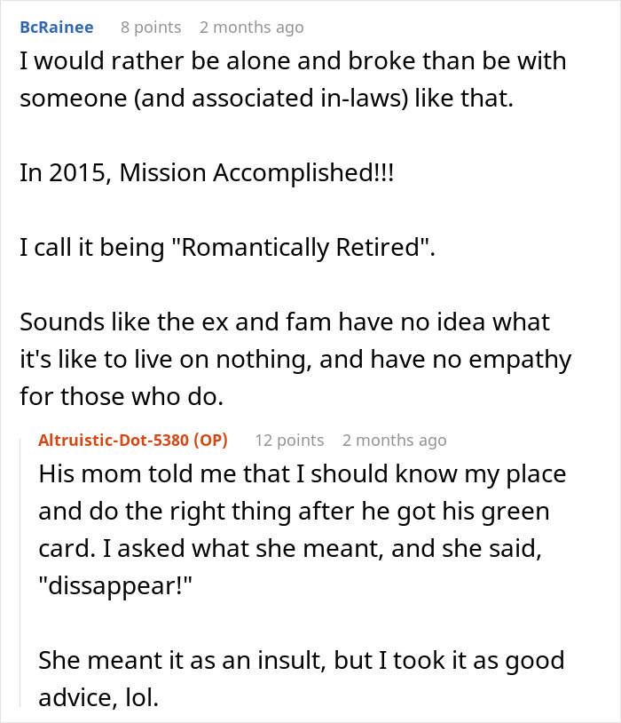 Screenshot of a Reddit conversation about a woman exposing her husband's family as lying snobs through a simple switch. Screenshot of a Reddit conversation about a woman exposing her husband's family as lying snobs through a simple switch.