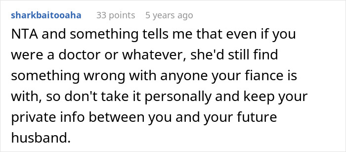 Comment discussing a woman hiding her finances from mother-in-law and criticism of her yoga teacher job. Comment discussing a woman hiding her finances from mother-in-law and criticism of her yoga teacher job.