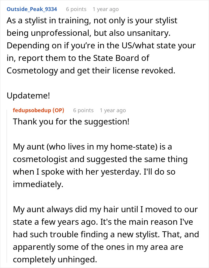 Woman shares crazy story about hair stylist after finding a weird shrine related to her hair care experience.