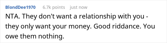 Screenshot of an online comment explaining that step-kids only want the mom's money, emphasizing loss and financial conflict. Screenshot of an online comment explaining that step-kids only want the mom's money, emphasizing loss and financial conflict.