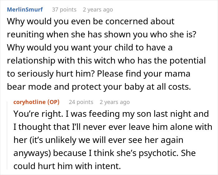 Commenters discussing concerns about a mother-in-law who keeps kissing a newborn and potential risks to the baby. Commenters discussing concerns about a mother-in-law who keeps kissing a newborn and potential risks to the baby.