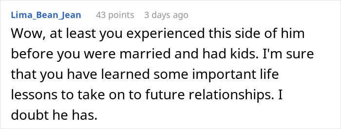 Reddit comment screenshot on relationship advice: adult man breaks off engagement, girlfriend embarrassed.
