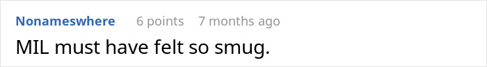 Screenshot of an online comment discussing a woman snapping at her MIL over a so-called generous gift seen as manipulation. Screenshot of an online comment discussing a woman snapping at her MIL over a so-called generous gift seen as manipulation.