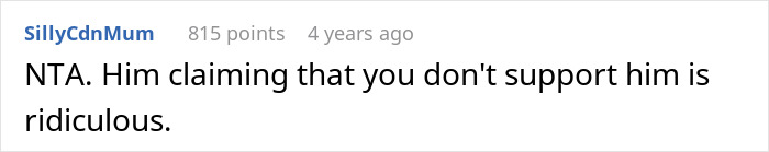Screenshot of an online comment stating disagreement, discussing support in a relationship after relocating for career. Screenshot of an online comment stating disagreement, discussing support in a relationship after relocating for career.