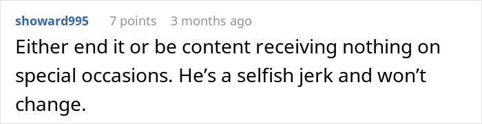 Screenshot of an online comment discussing relationship energy and frustrations with a selfish boyfriend from a woman’s perspective. Screenshot of an online comment discussing relationship energy and frustrations with a selfish boyfriend from a woman’s perspective.
