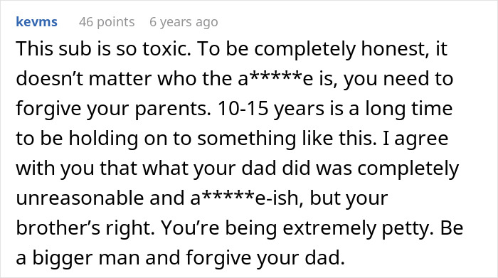 Comment discussing a woman refusing to let parents see her baby due to a 15-year-old family issue, urging forgiveness. Comment discussing a woman refusing to let parents see her baby due to a 15-year-old family issue, urging forgiveness.