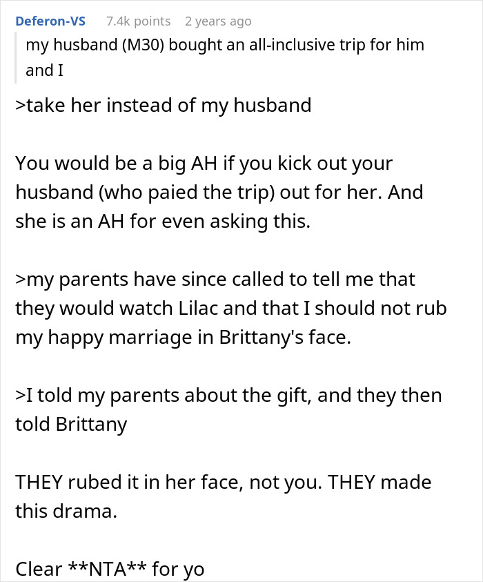 Screenshot of a Reddit post discussing a woman demanding her friend kick out her husband from a romantic getaway. Screenshot of a Reddit post discussing a woman demanding her friend kick out her husband from a romantic getaway.