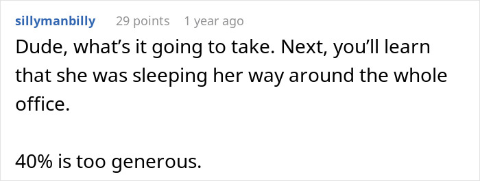 Comment section showing user sillymanbilly discussing a man finding out about his wife’s cheating after two years.