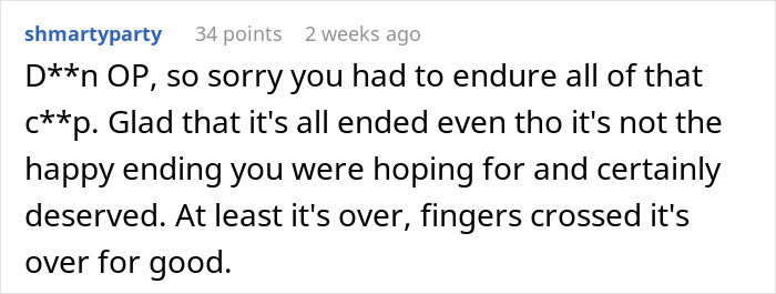 Comment expressing sympathy for the woman&rsquo;s story about her hair stylist and the weird hair shrine discovery.