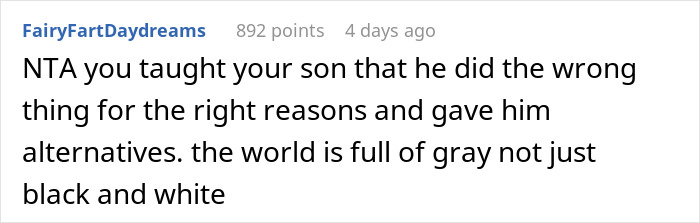 Comment praising dad for teaching son right values after he punches a bully, supporting dad’s decision to celebrate. Comment praising dad for teaching son right values after he punches a bully, supporting dad’s decision to celebrate.