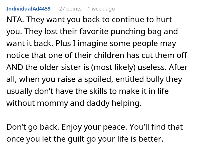Screenshot of online comment discussing golden child and family dynamics as parents watch in shock during confrontation. Screenshot of online comment discussing golden child and family dynamics as parents watch in shock during confrontation.
